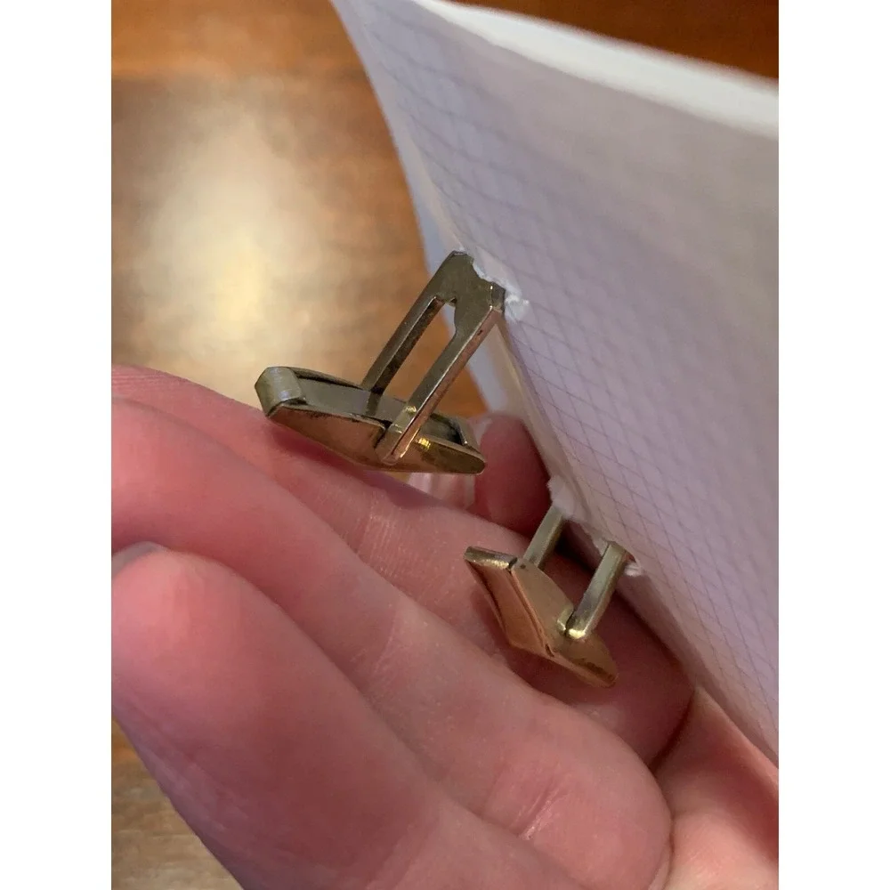 Pair Of Abstract Silver/Black Cufflinks Made In Mexico (TD)